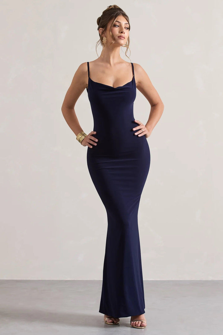 HERRERA lace-trimmed maxi dress with an open back