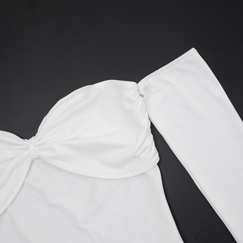 Maxi dress with bare shoulders and gathers - Wella