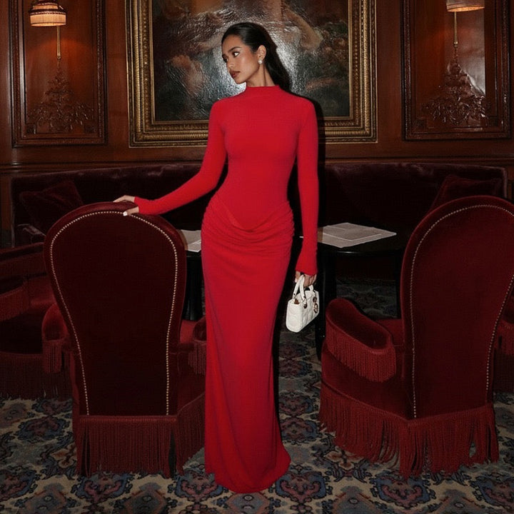 Maxi dress with pleated design - Soledad