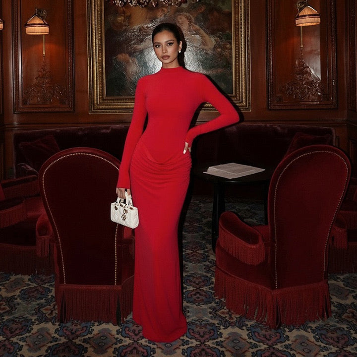 Maxi dress with pleated design - Soledad