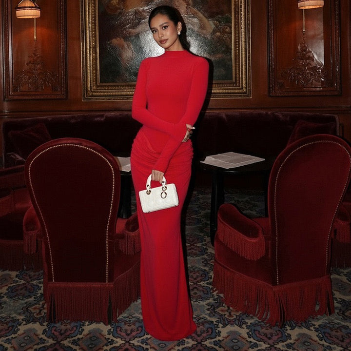 Maxi dress with pleated design - Soledad