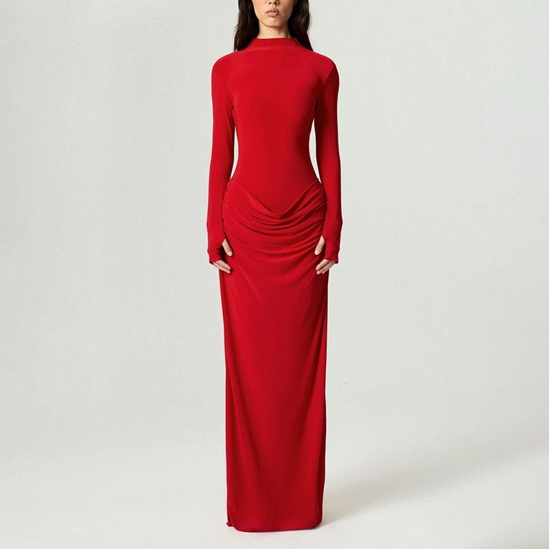 Maxi dress with pleated design - Soledad