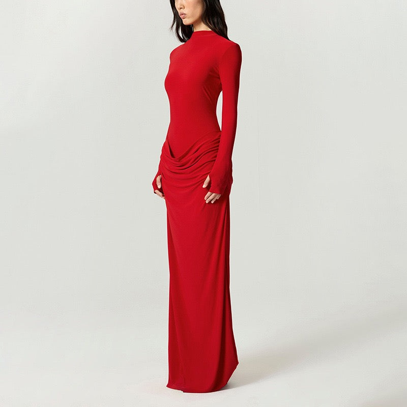 Maxi dress with pleated design - Soledad