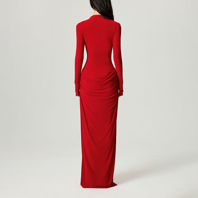 Maxi dress with pleated design - Soledad