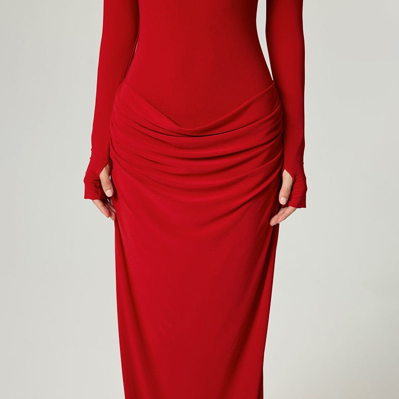 Maxi dress with pleated design - Soledad