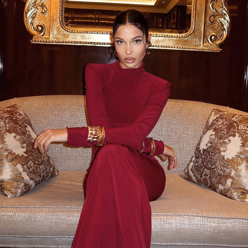 Mermaid-cut gathered maxi dress - Yaska