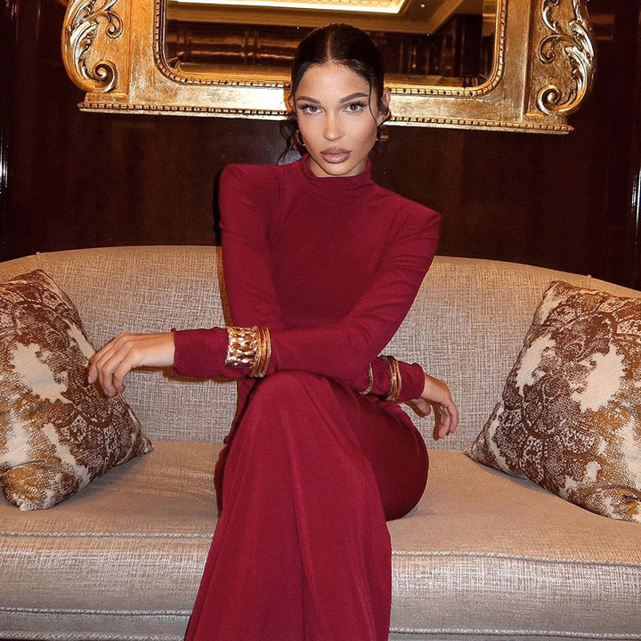 Mermaid-cut gathered maxi dress - Yaska