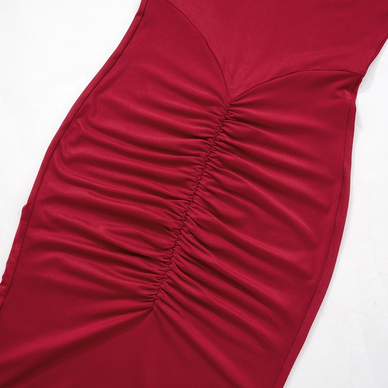 Mermaid-cut gathered maxi dress - Yaska