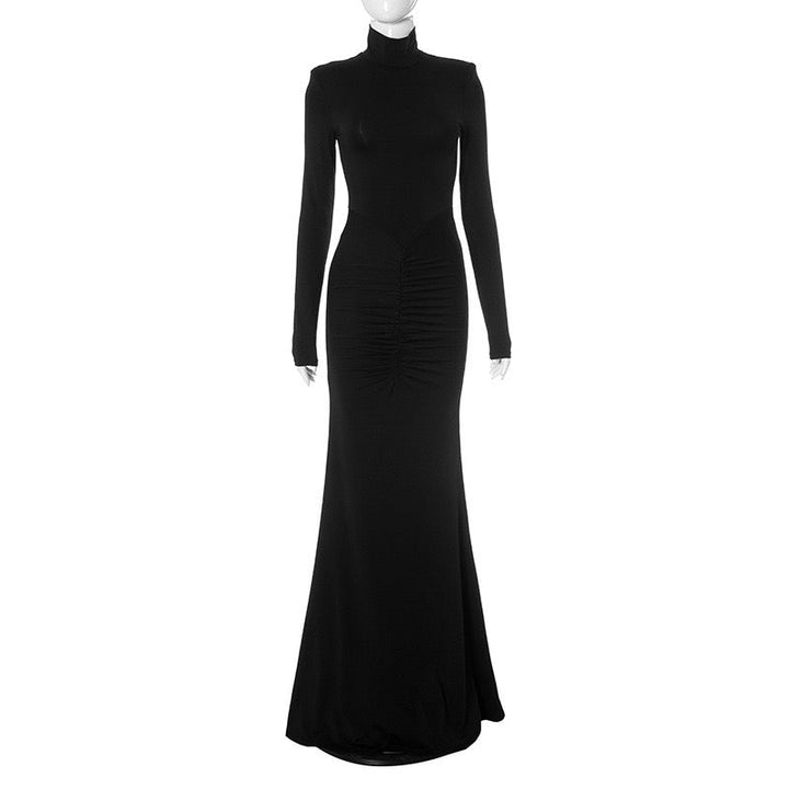 Mermaid-cut gathered maxi dress - Yaska