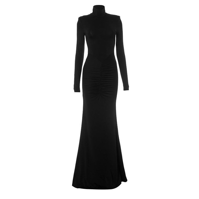 Mermaid-cut gathered maxi dress - Yaska