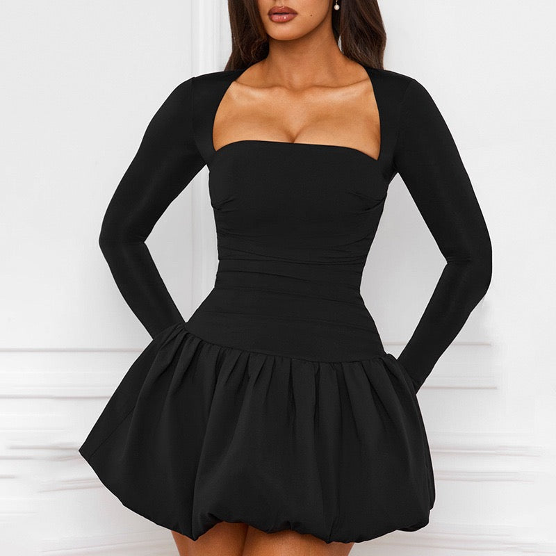 Open Back Balloon Mini Dress - Molly