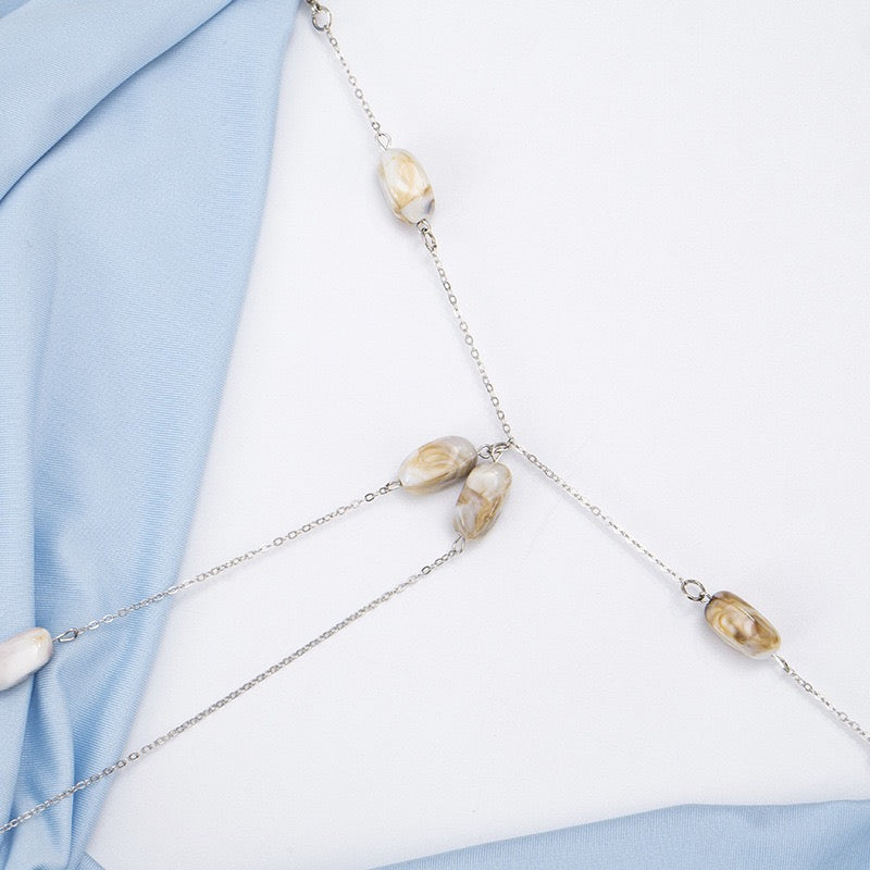 שמלת מיני בעיצוב קיפולים גב פתוח בעיטור שרשרת אבנים - SIA