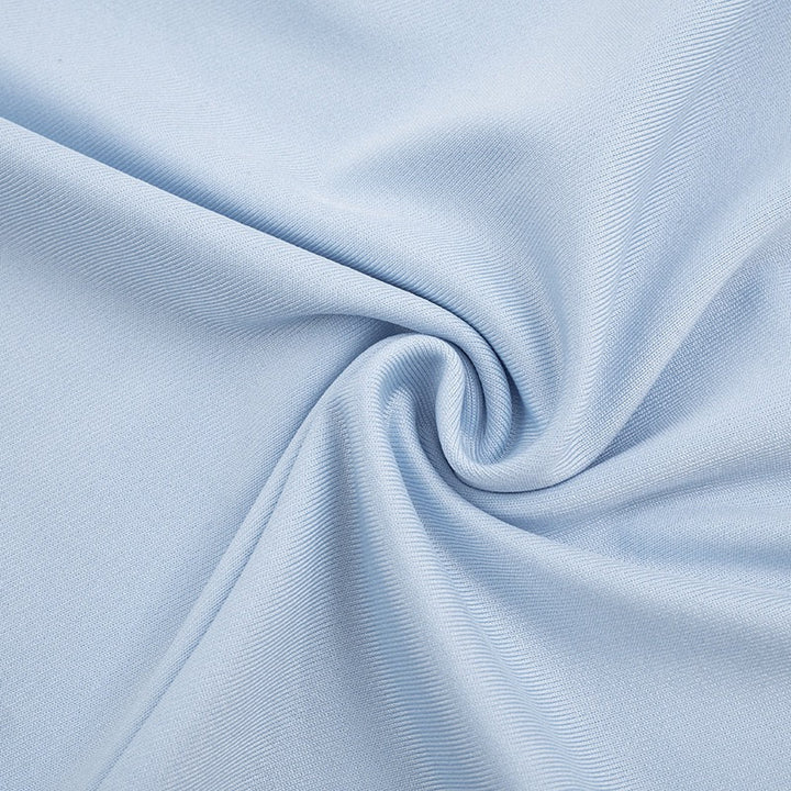 שמלת מיני בעיצוב קיפולים גב פתוח בעיטור שרשרת אבנים - SIA