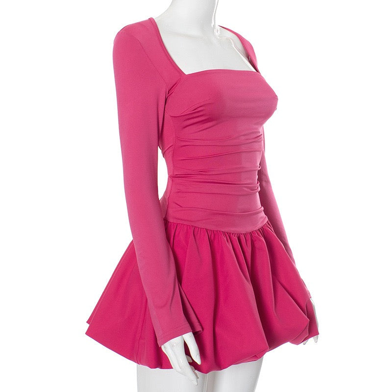 Open Back Balloon Mini Dress - Molly