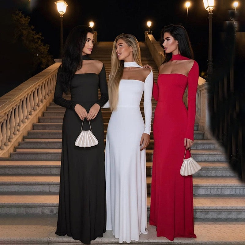 A-line maxi dress with collar and opening - Jerry's