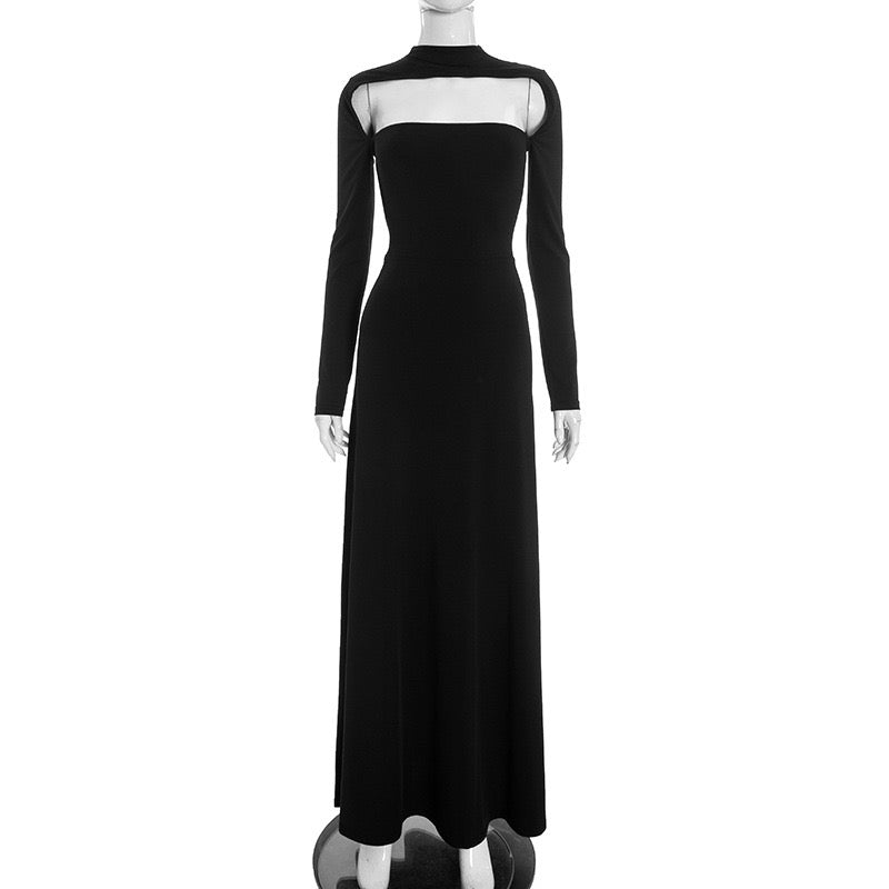 A-line maxi dress with collar and opening - Jerry's