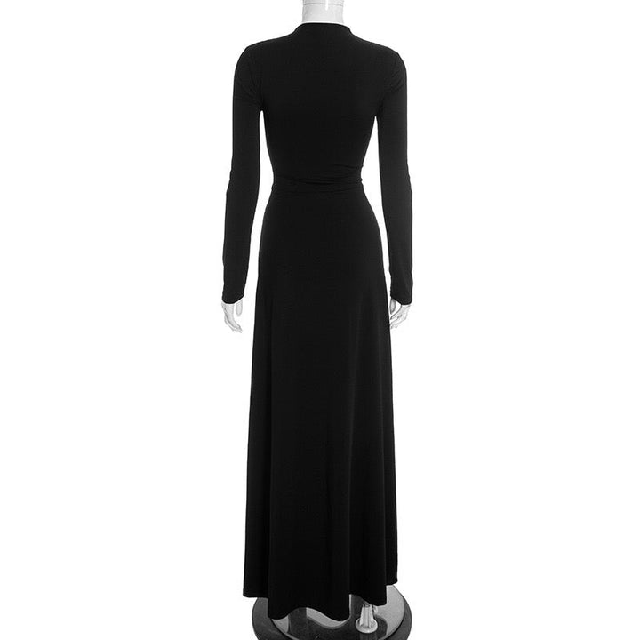 A-line maxi dress with collar and opening - Jerry's