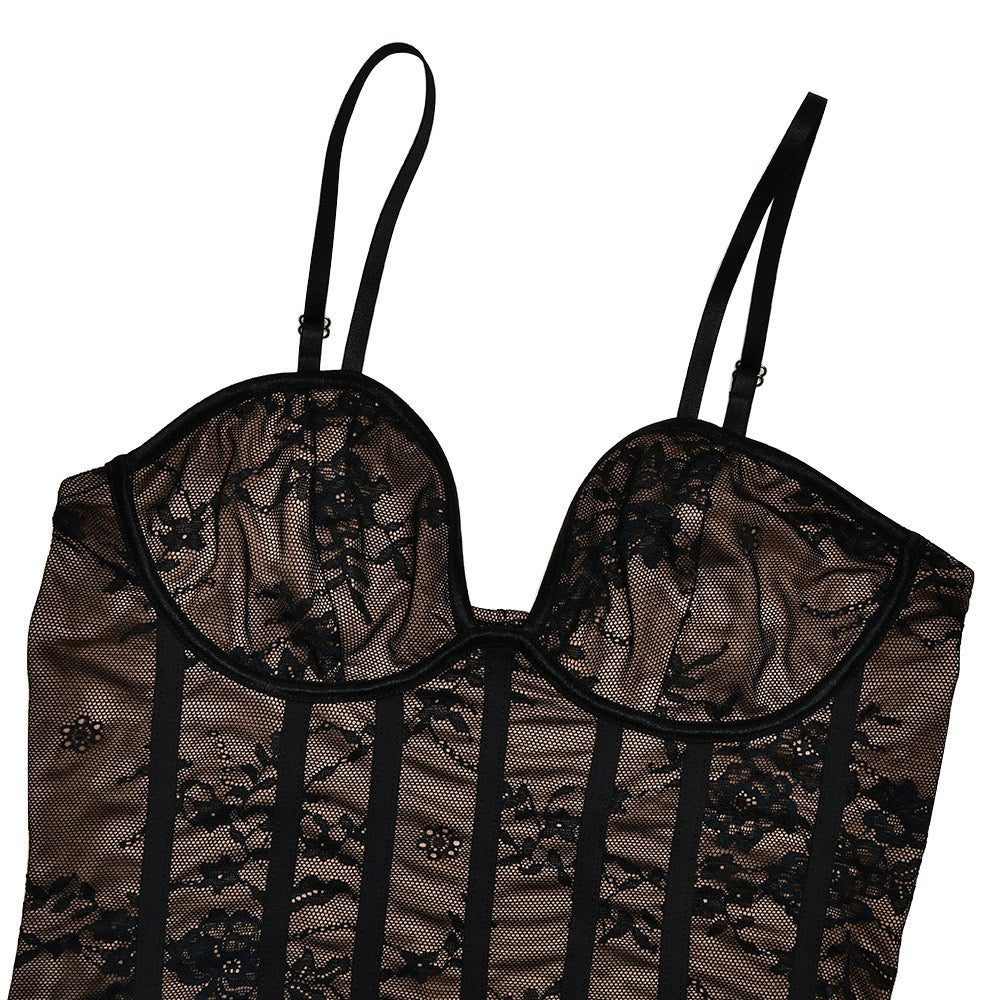 Lace mini dress with removable straps - EVA