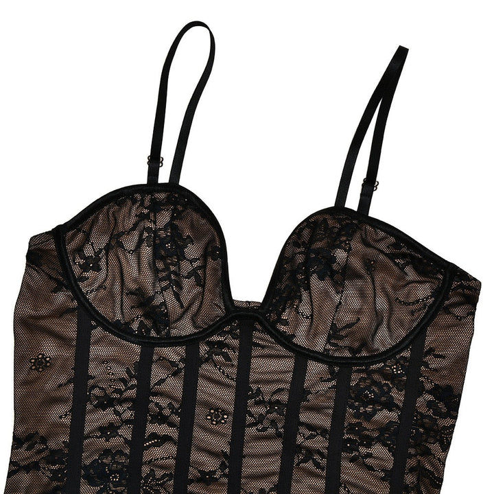 Lace mini dress with removable straps - EVA