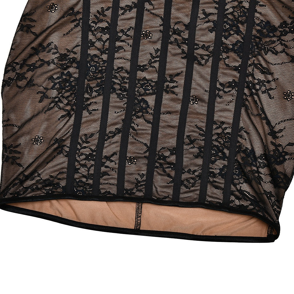 Lace mini dress with removable straps - EVA