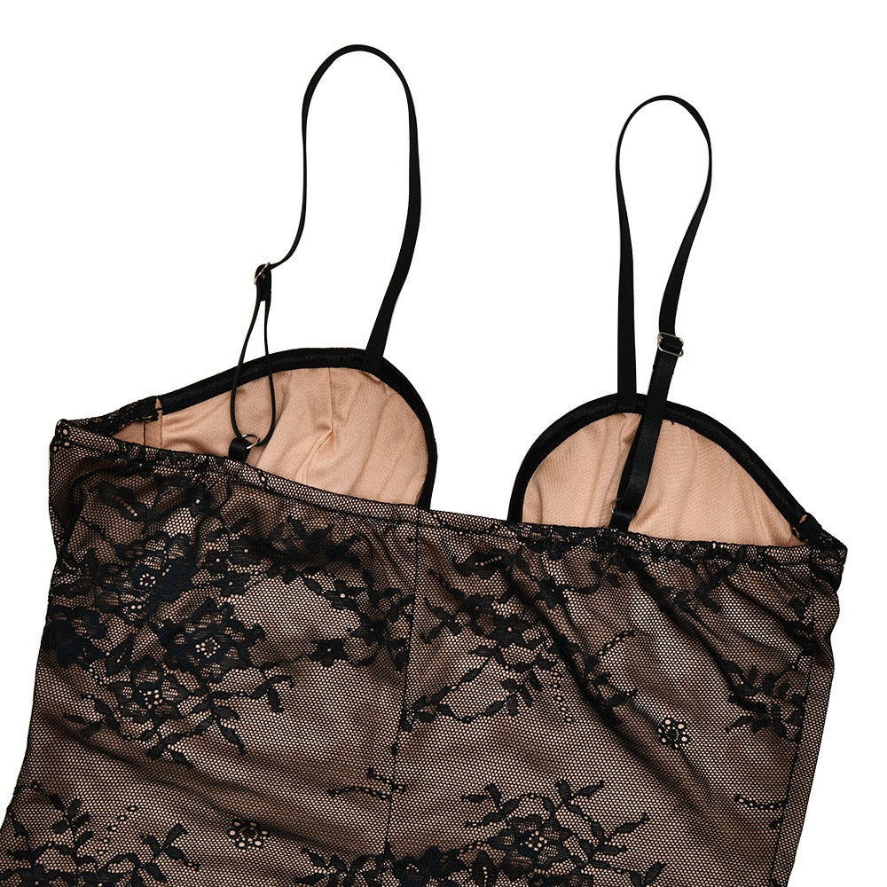 Lace mini dress with removable straps - EVA