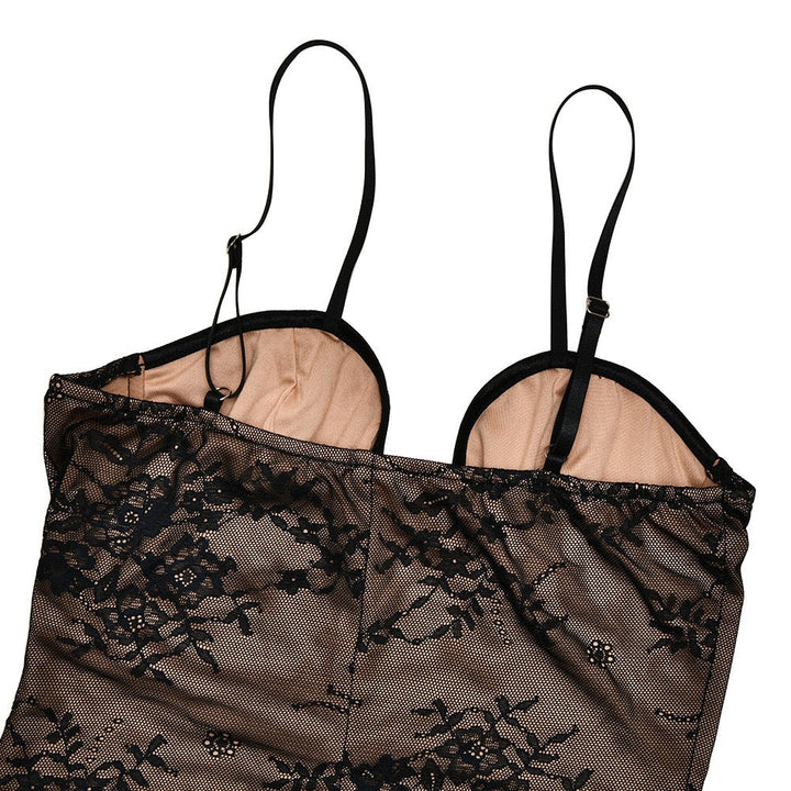 Lace mini dress with removable straps - EVA