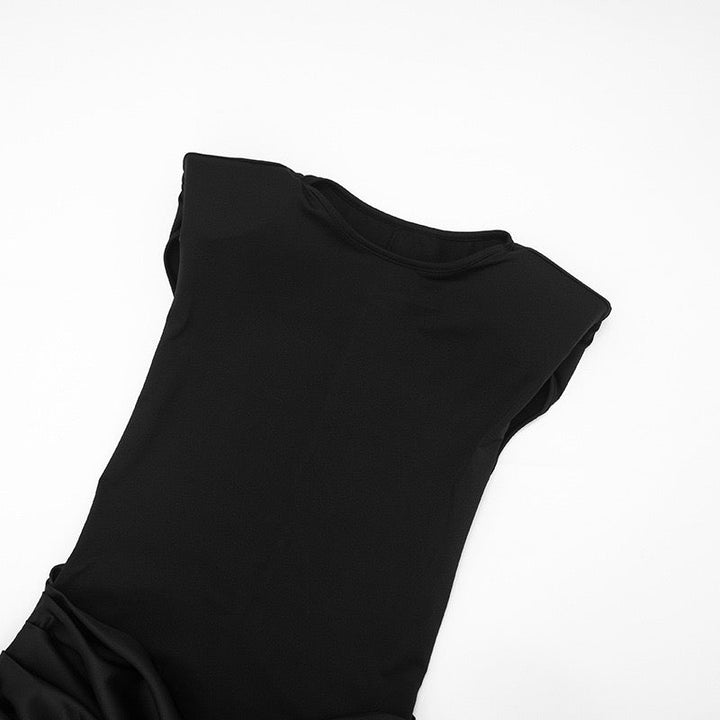 Maxi dress with satin pleats - Yolan