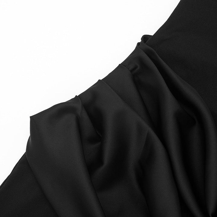 Maxi dress with satin pleats - Yolan