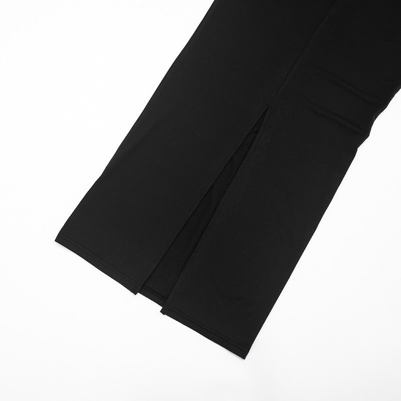 Maxi dress with satin pleats - Yolan