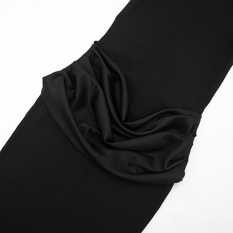 Maxi dress with satin pleats - Yolan