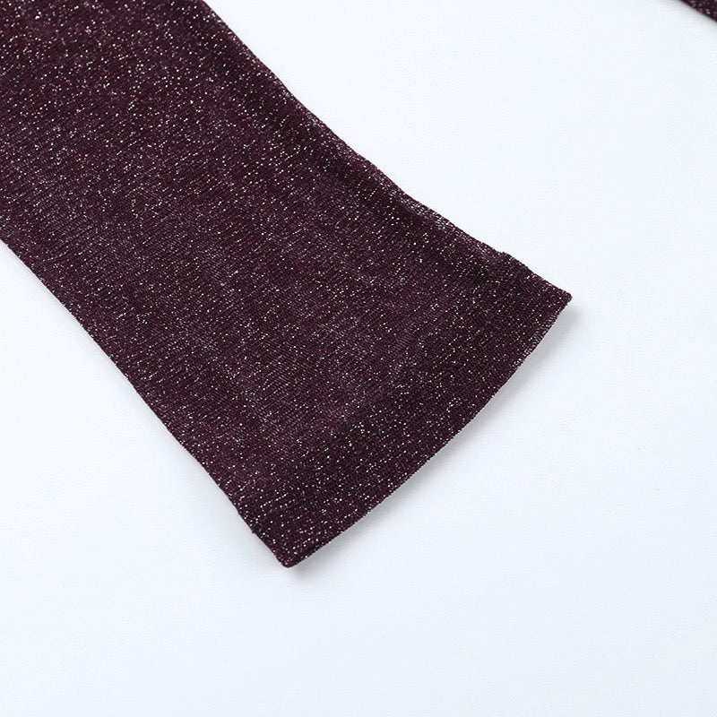 Transparent sequin maxi dress with an off-the-shoulder design combined with a top and mini skirt - Roxana