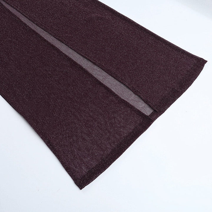 Transparent sequin maxi dress with an off-the-shoulder design combined with a top and mini skirt - Roxana