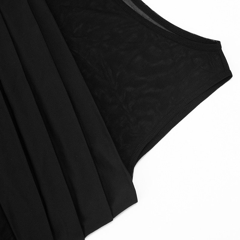 Maxi Dress with Mesh Design and Pleats - SARIN
