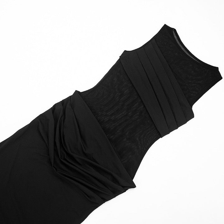 Maxi Dress with Mesh Design and Pleats - SARIN