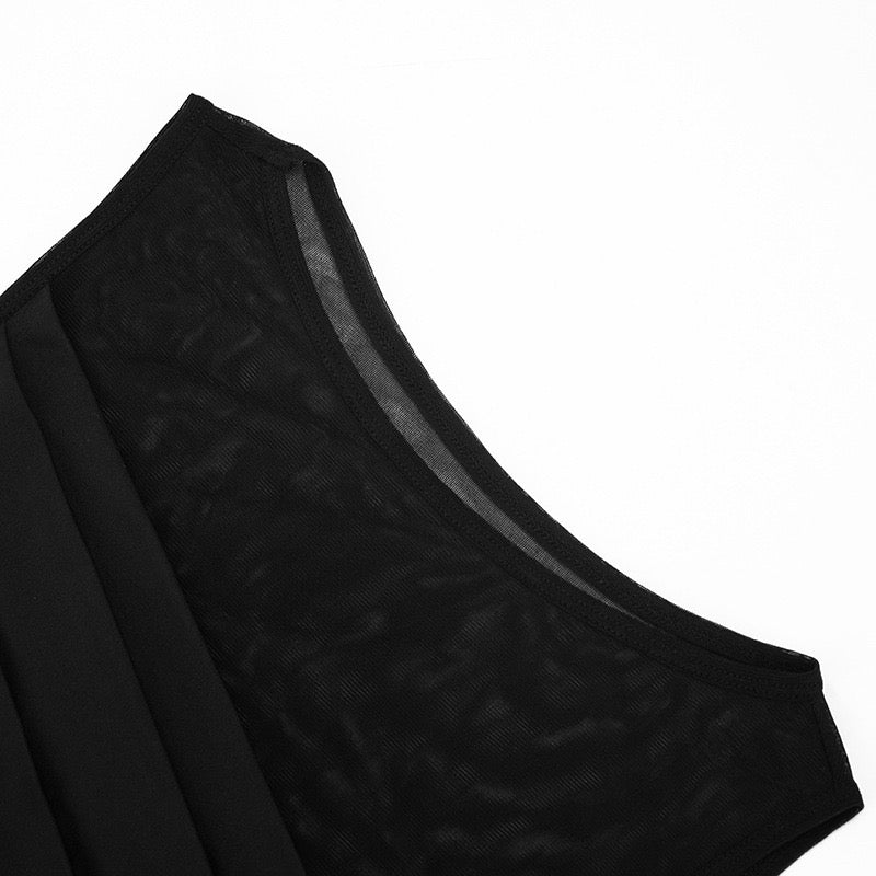 Maxi Dress with Mesh Design and Pleats - SARIN