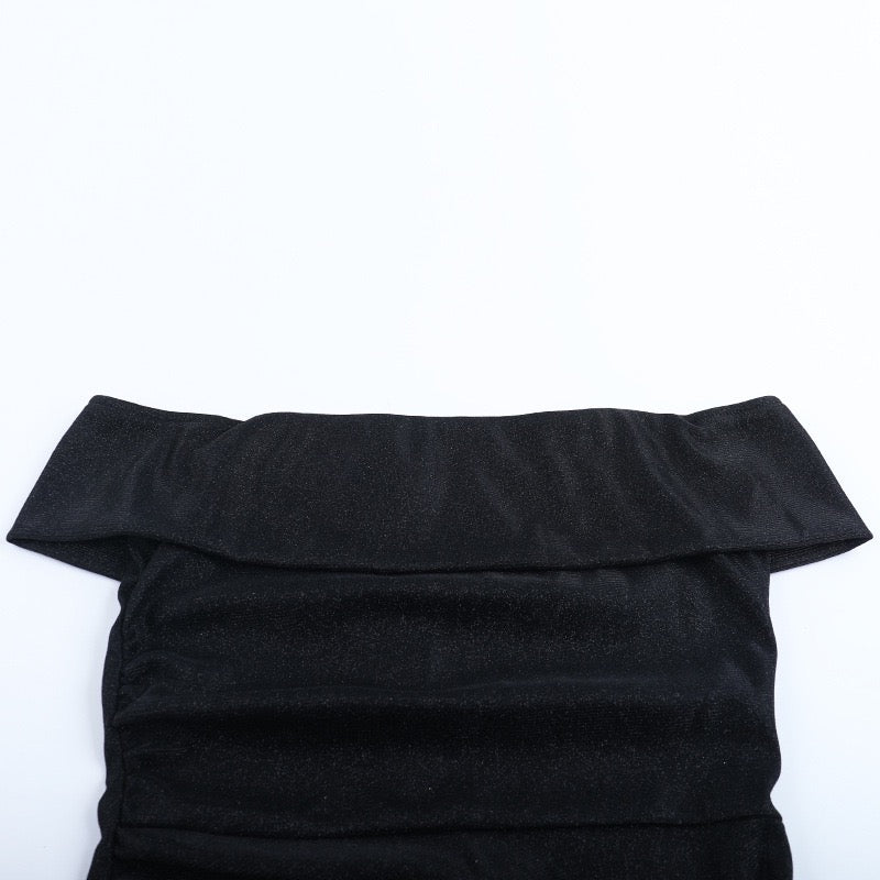 Off-the-shoulder sequined maxi dress with slit design - Breeze