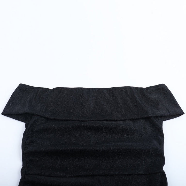 Off-the-shoulder sequined maxi dress with slit design - Breeze