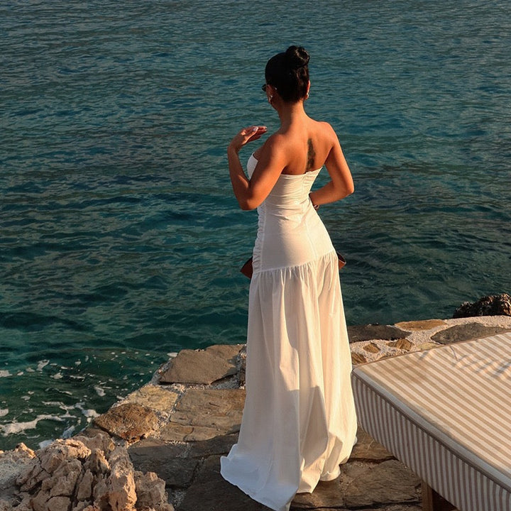 Strapless maxi dress with open design - Junha