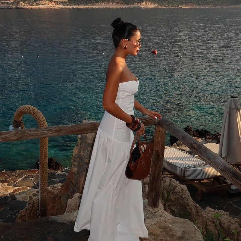 Strapless maxi dress with open design - Junha