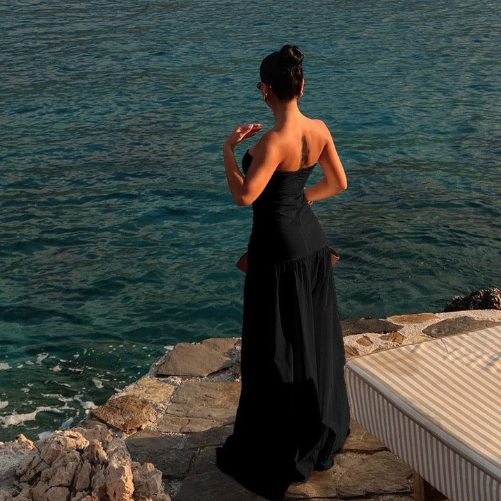 Strapless maxi dress with open design - Junha