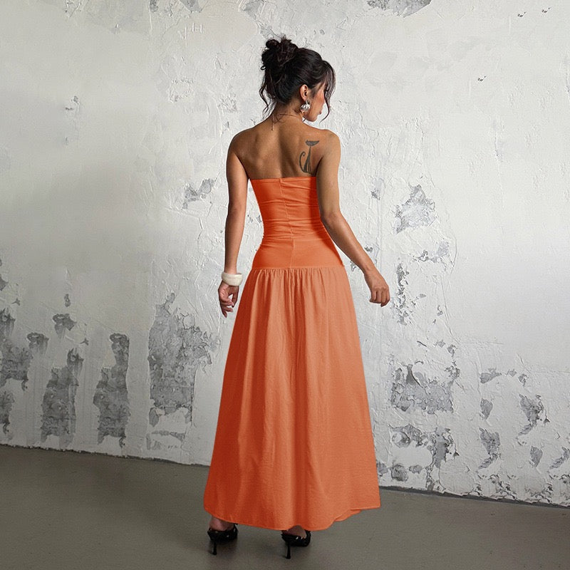 Strapless maxi dress with open design - Junha