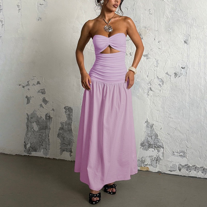 Strapless maxi dress with open design - Junha