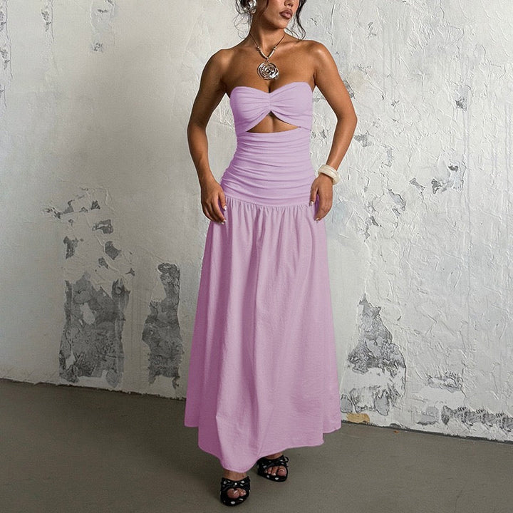 Strapless maxi dress with open design - Junha