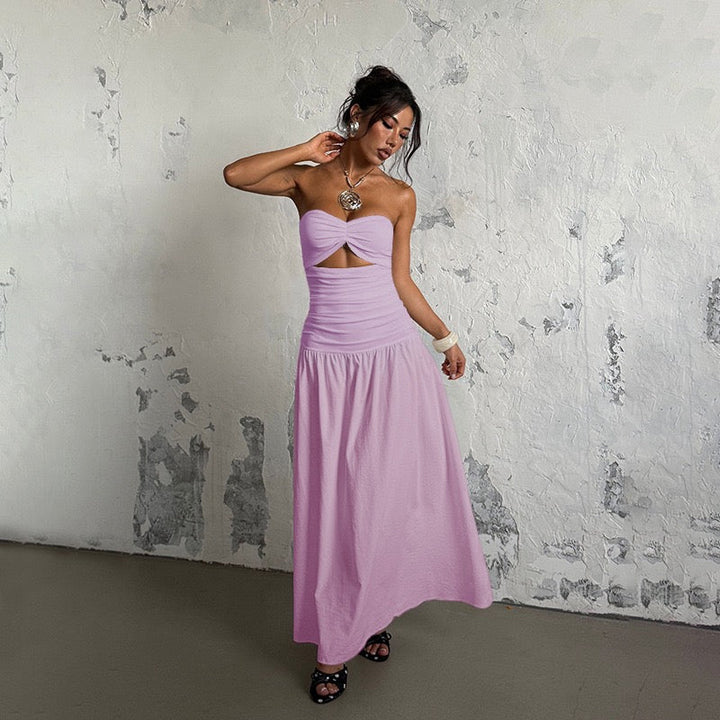 Strapless maxi dress with open design - Junha