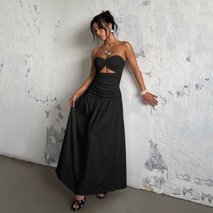 Strapless maxi dress with open design - Junha