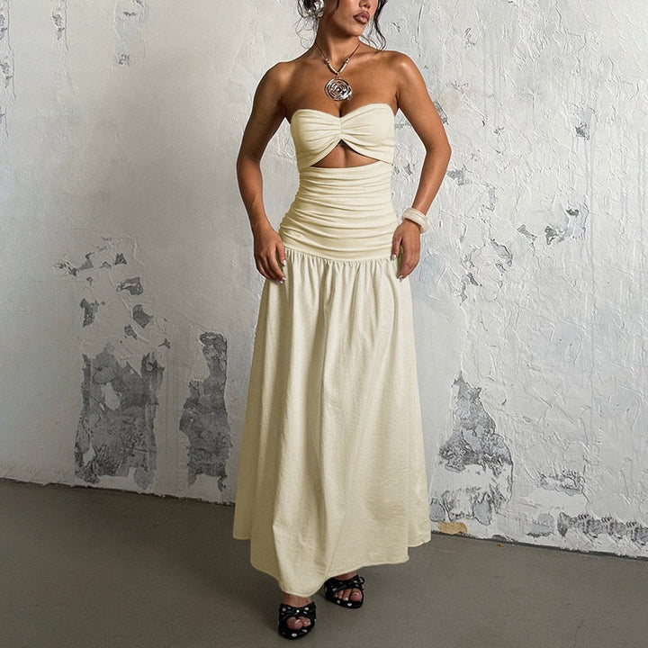 Strapless maxi dress with open design - Junha