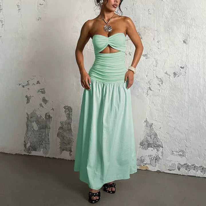Strapless maxi dress with open design - Junha