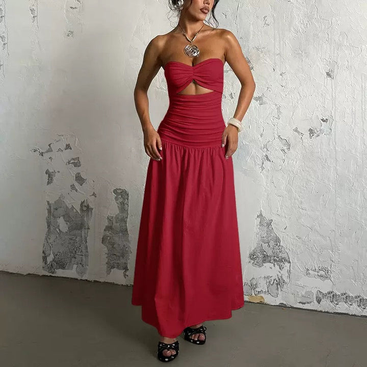 Strapless maxi dress with open design - Junha