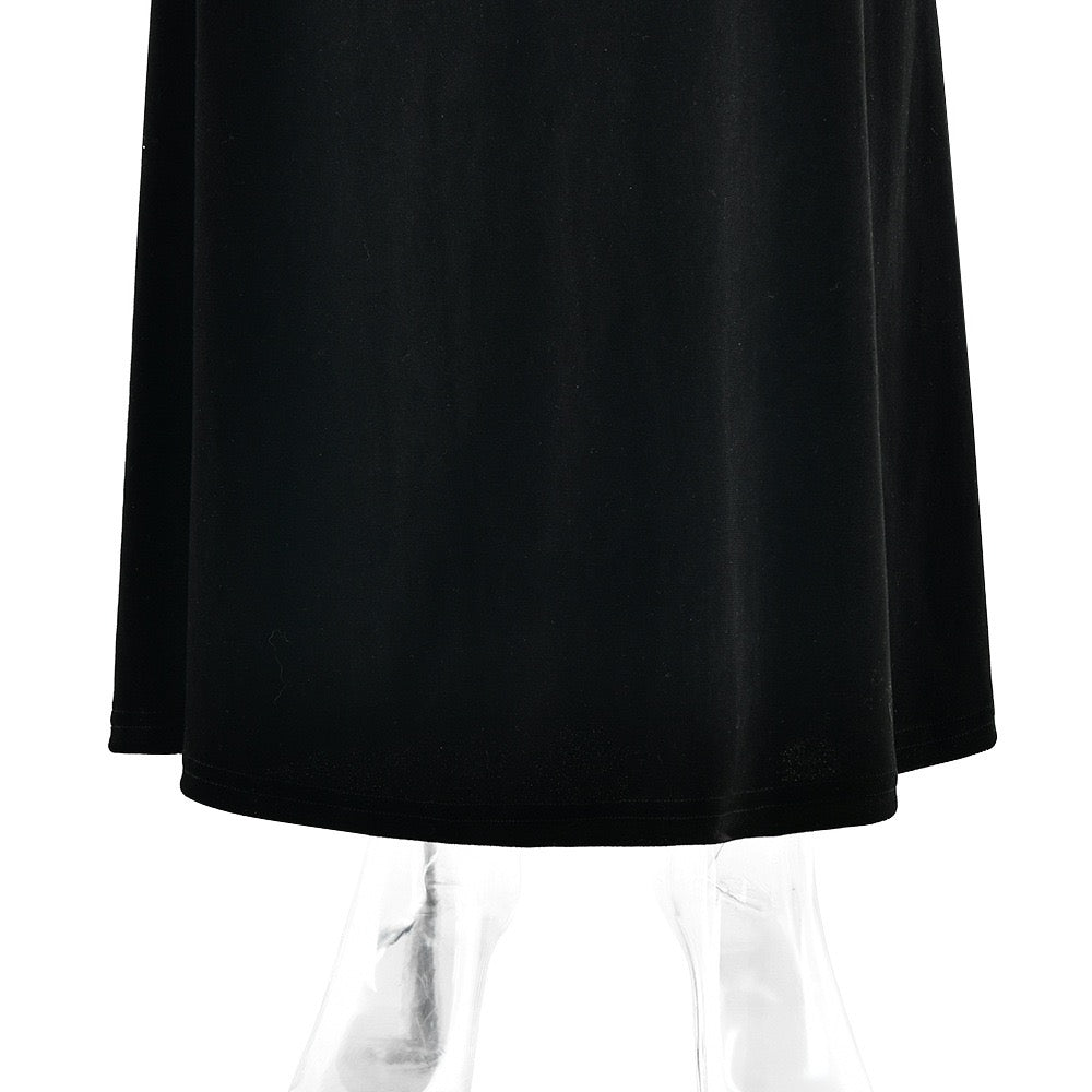 Elegant velvet maxi dress with pleated and chiffon design - Michelle