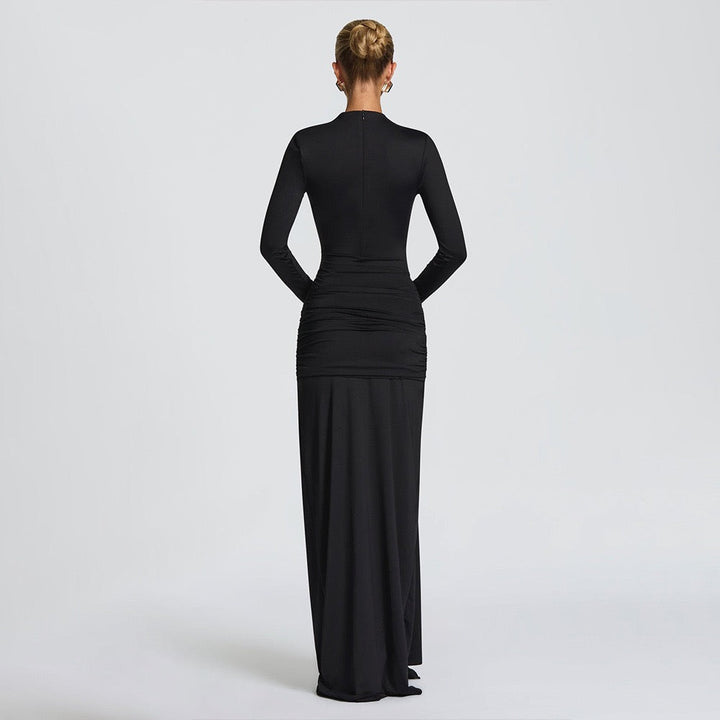 Maxi dress with opening and tie design - Sana